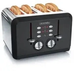Arendo - Automatik Toaster 4 Scheiben in Edelstahl - bis zu vier Sandwich und