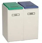 Wertstoffsammler 2x40l H570xB505xT405mm lichtgrau station&auml;r VAR