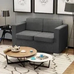 vidaXL Sofa 2-Sitzer Stoff Dunkelgrau