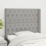 vidaXL Kopfteil mit Ohren Hellgrau 93x16x118/128 cm Stoff
