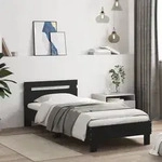 vidaXL Bettgestell mit Kopfteil Schwarz 75x190 cm Holzwerkstoff