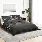 vidaXL Bettw&auml;sche-Set Schwarz 155x220 cm Baumwolle