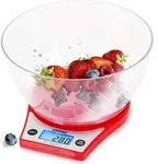 Duronic KS6000 RD K&uuml;chenwaage - Ultrad&uuml;nne K&uuml;chenwaage mit beleuchtetem Display -