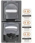 Kopp APWG Blue Electric 1314.1500.9 SCHUKO-Steckdose 2fach senkrecht anthr.