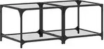 vidaXL Couchtische mit Glasplatte 2 Stk. Transparent 50x50x40 cm Stahl