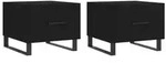 vidaXL Couchtische 2 Stk. Schwarz 50x50x40 cm Holzwerkstoff
