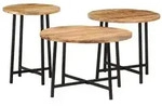 vidaXL Satztische 3 Stk. Massivholz Mango und Eisen vidaXL Satztische 3 Stk. Massivholz Mango und Eisen