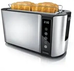 Arendo Toaster f&uuml;r 4 Scheiben Langschlitz 1500 W, Br&ouml;tchenaufsatz, W&auml;rmeisoliert,