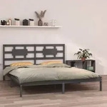 vidaXL Massivholzbett Grau 200x200 cm