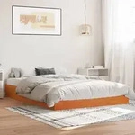 vidaXL Massivholzbett ohne Matratze Wachsbraun 140x200 cm Kiefernholz