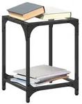 vidaXL Couchtische mit Glasplatte 2 Stk. Transparent 30x30x40 cm Stahl