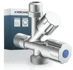 "Ger&auml;te-Eckventil, Chrom, 1/2"AG x 3/4"AG x 3/8"AG x 10 mmQ"