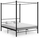 vidaXL Himmelbett Schwarz Metall 160x200 cm