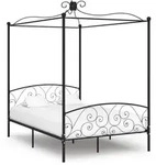 vidaXL Himmelbett-Gestell Schwarz Metall 120 x 200 cm