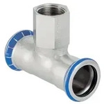 "Geberit T-St&uuml;ck Mapress Edelstahl, &Oslash;42mm x Rp1/2", Innengewinde, Pressmuffen,