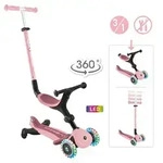 GLOBBER GO-UP ACTIVE LIGHTS 360 pastellrosa, mit Leuchtrollen