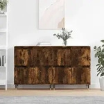 vidaXL Sideboards 2 Stk. R&auml;uchereiche Holzwerkstoff