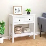 vidaXL Konsolentisch Wei&szlig; 75x35x75 cm Massivholz Kiefer