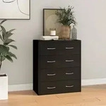 vidaXL Kommode mit 4 Schubladen 60&times;30,5&times;71 cm Schwarz