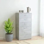 vidaXL Sideboard mit 6 Schubladen Betongrau 50x34x96 cm Holzwerkstoff