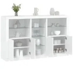 vidaXL Sideboard mit LED-Leuchten Wei&szlig; 162x37x100 cm