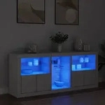 vidaXL Sideboard mit LED-Leuchten Wei&szlig; 162x37x67 cm