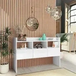 vidaXL Sideboard Hochglanz-Wei&szlig; 105x30x70 cm Holzwerkstoff