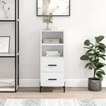 vidaXL Sideboard Hochglanz-Wei&szlig; 34,5x34x90 cm Holzwerkstoff