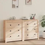 vidaXL Sideboard 140x35x80 cm Massivholz Kiefer