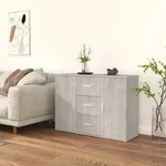 vidaXL Sideboard Betongrau 91x29,5x65 cm Holzwerkstoff