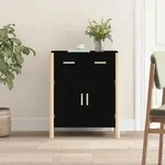 vidaXL Sideboard Schwarz 62x38x75 cm Holzwerkstoff