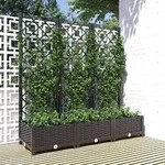 vidaXL Pflanzk&uuml;bel mit Spalier Schwarz 120x40x121,5 cm PP