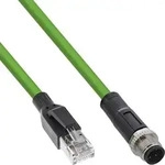 InLine&reg; Industrie Netzwerkkabel, M12 4-pin D-kodiert St. zu RJ45 St., PUR, 7,5m