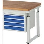 Unterbauschrank H440xB580xT600mm lichtgrau/enzianblau 4 Schubl.Einfachauszug RAU