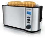 Arendo Toaster Edelstahl Langschlitz 4 Scheiben, Doppelwandgeh&auml;use,...