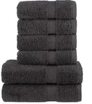 vidaXL 6 tlg. Premium-Handtuch-Set SOLUND Anthrazit 600 g/m2