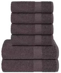 vidaXL 6-tlg. Handtuch-Set FROGN Anthrazit 360 g/m2