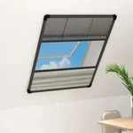 vidaXL Insektenschutz-Plissee f&uuml;r Fenster Alu 80x120 cm mit Jalousie