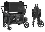 VEVOR Kinderwagen f&uuml;r 4 Kinder, Push-Pull-Reisebuggy mit verstellbarem Griff,