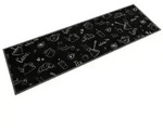 vidaXL K&uuml;chenteppich Waschbar Morning Schwarz 45x150 cm Samt