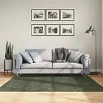 vidaXL Teppich HUARTE Kurzflor Weich und Waschbar Waldgr&uuml;n 160x160 cm