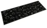 vidaXL K&uuml;chenteppich Waschbar Morgen Schwarz 60x180 cm Samt