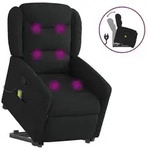 vidaXL Massagesessel mit Aufstehhilfe Schwarz Stoff