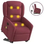vidaXL Massagesessel mit Aufstehhilfe Weinrot Stoff