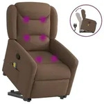 vidaXL Massagesessel mit Aufstehhilfe Braun Stoff