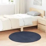 vidaXL Teppich Shaggy Hochflor NAVARRA Marineblau 100x100 cm Polyester