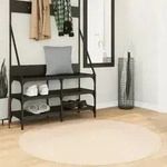 vidaXL Teppich HUARTE Kurzflor Weich und Waschbar Beige &Oslash; 120 cm