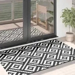 vidaXL Outdoor-Teppich ARAKIL Wei&szlig; und Schwarz 120x180 cm PP