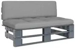 vidaXL Outdoor-Mittelsofa Paletten Impr&auml;gniertes Kiefernholz Grau