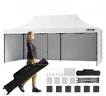 VEVOR Pavillon 304,8x609,6x320cm Gartenzelt 500D PU-Silber-Gewebe Faltpavillon